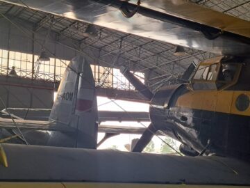 The hangar had many Antonov 2 planes, parked closely together, all flying regularly.