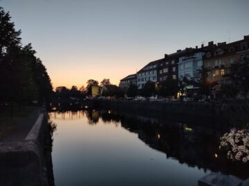 View of the Malse river in Ceske Budejovice.